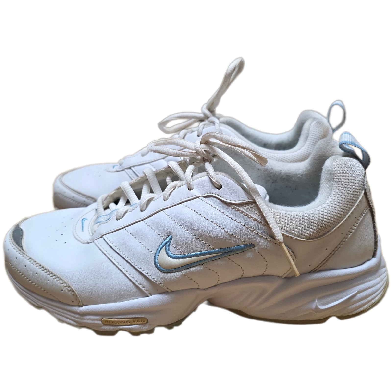 Nike View Ii Rolling Rail Walking Shoes Sneakers Women's Size 9.5 White Blue